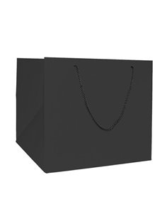 Next χάρτινη τσάντα μαύρη με κορδόνι Υ29x33x33εκ. πιέτα