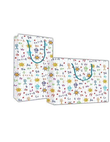 Next χάρτινη τσάντα Γράμματα - αριθμοί Υ13x10x5