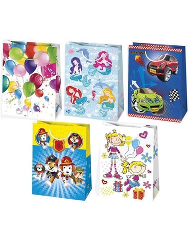 Χάρτινη τσάντα παιδική, γίγας Υ56x40,5x25 εκ. διάφ. σχέδια  (T17_OG_7)