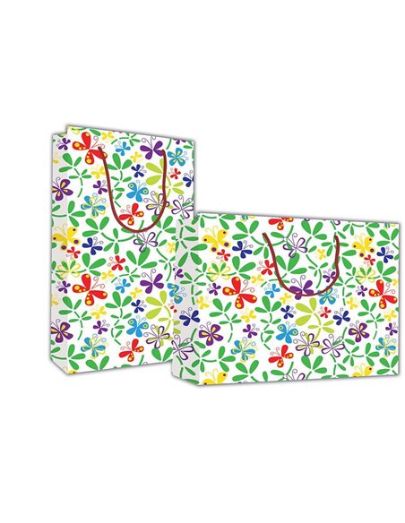 Next χάρτινη τσάντα Πολύχρωμες πεταλούδες Υ24x23x10