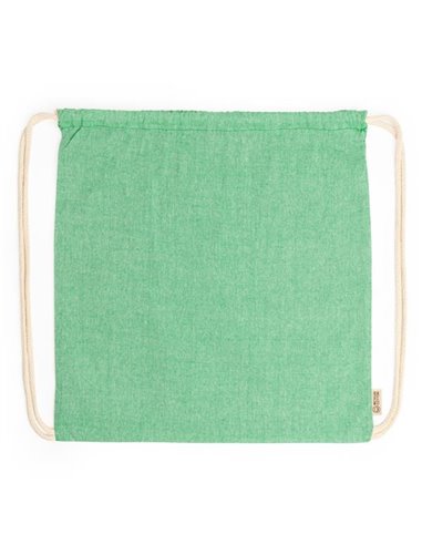 Τσάντα πλάτης με κορδόνια Υ42χ38εκ. πράσινη. Δυνατότητα εκτύπωσης