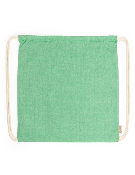 Τσάντα πλάτης με κορδόνια Υ42χ38εκ. πράσινη. Δυνατότητα εκτύπωσης