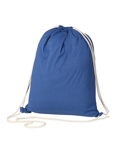 Τσάντα-πουγκί υφασμάτινη 100 % cotton μπλε Υ52x40x3εκ. Δυνατότητα εκτύπωσης