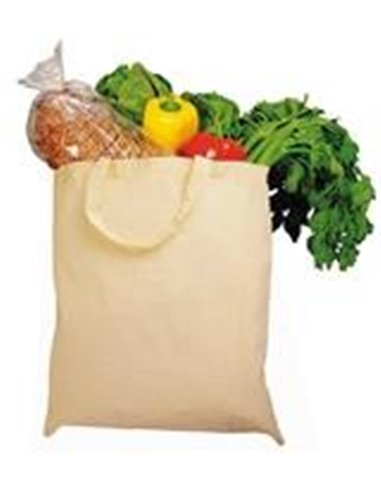 Τσάντα βαμβακερή με κοντό χερούλι εκρού Υ42x38εκ. Δυνατότητα εκτύπωσης