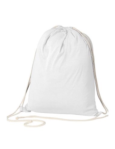 Τσάντα-πουγκί υφασμάτινη 100% cotton λευκή Υ52x40x3εκ. Δυνατότητα εκτύπωσης