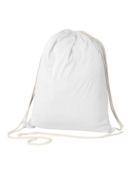 Τσάντα-πουγκί υφασμάτινη 100% cotton λευκή Υ52x40x3εκ. Δυνατότητα εκτύπωσης