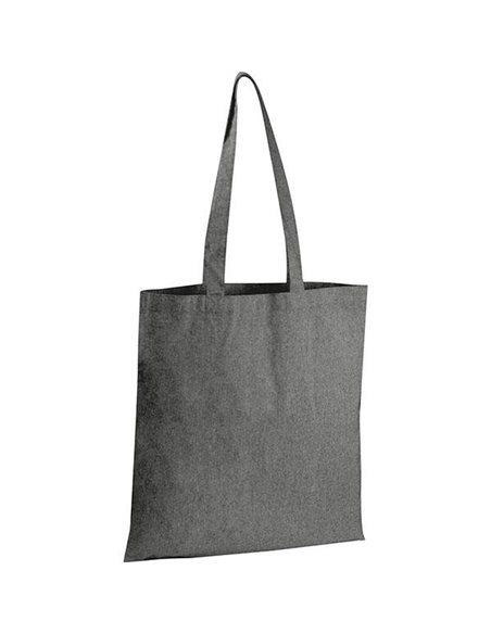 Τσάντα από ανακυκλωμένο βαμβάκι με μακρύ χερούλι μαύρη Υ42x37,5x2εκ. Δυνατότητα εκτύπωσης