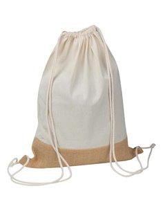 Τσάντα βαμβακερή πλάτης με βάση από λινάτσα Υ51.5x40εκ. Δυνατότητα εκτύπωσης