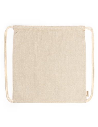 Τσάντα πλάτης με κορδόνια Υ42χ38εκ. μπεζ. Δυνατότητα εκτύπωσης