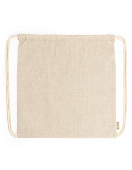 Τσάντα πλάτης με κορδόνια Υ42χ38εκ. μπεζ. Δυνατότητα εκτύπωσης