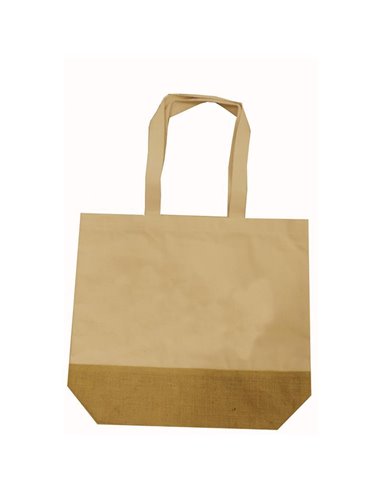 Τσάντα από καμβά και σκληρή βάση από λινάτσα Υ35x41x12εκ.