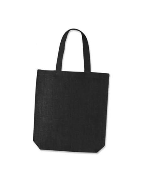 Τσάντα, Y38x8x38εκ από γιούτα/λινάτσα σε μαύρο χρώμα