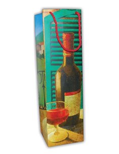 Next χάρτινη τσάντα κρασιού πράσινη Υ40,5x11,5x11,5