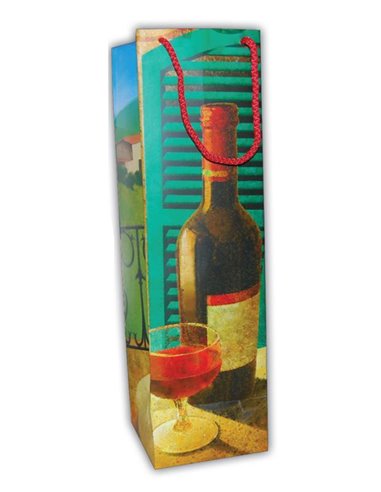 Next χάρτινη τσάντα κρασιού πράσινη Υ40,5x11,5x11,5