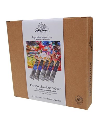 Phoenix σετ χρωμάτων λαδιού "Deep Blues" 5 τεμάχια, 50ml/τεμ.