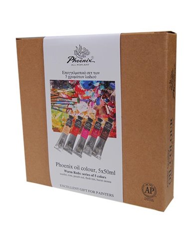 Phoenix σετ χρωμάτων λαδιού "Warm Reds" 5 τεμάχια, 50ml/τεμ.