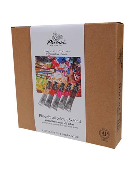 Phoenix σετ χρωμάτων λαδιού "Warm Reds" 5 τεμάχια, 50ml/τεμ.
