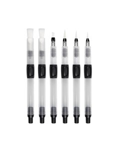 Πινέλα με Δοχείο Νερού για Ακουαρέλα σετ 6 τεμ με διάφορες μύτες.