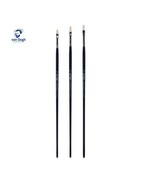 Talens van gogh σετ 3 πινέλα πλακέ φυσική τρίχα Νο 2,4,6