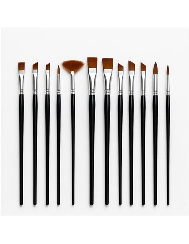 Πινέλα ζωγραφικής κοντής λαβή σετ 12 τεμαχίων