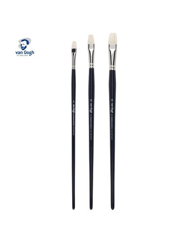 Talens van gogh σετ 3 πινέλα πλακέ φυσική τρίχα Νο 8,12,16