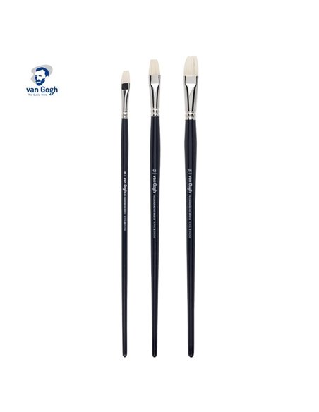 Talens van gogh σετ 3 πινέλα πλακέ φυσική τρίχα Νο 8,12,16