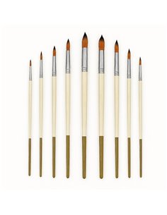 Πινέλα ζωγραφικής κοντή λαβή σετ 9 τεμαχίων