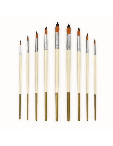 Πινέλα ζωγραφικής κοντή λαβή σετ 9 τεμαχίων