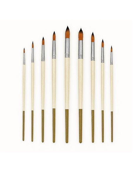 Πινέλα ζωγραφικής κοντή λαβή σετ 9 τεμαχίων