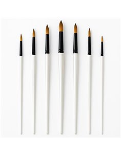 Πινέλα ζωγραφικής με κοντή λαβή στρογγυλή μύτη σετ 6 τεμαχίων