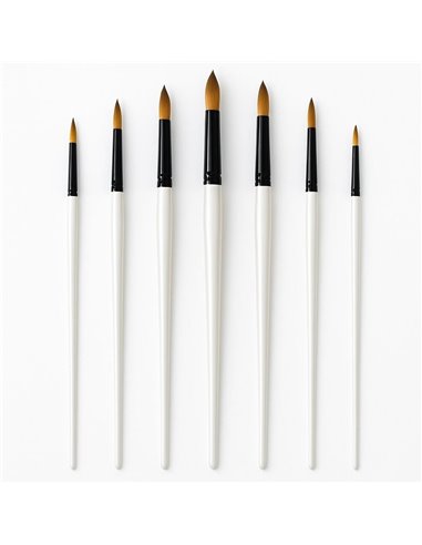 Πινέλα ζωγραφικής με κοντή λαβή στρογγυλή μύτη σετ 6 τεμαχίων