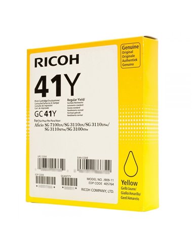 Gel Color Laser Ricoh GELGC41Y 405764 Yellow 2.2k Pgs