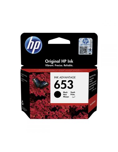 HP 653 Black Original Ink Advantage Cartridge