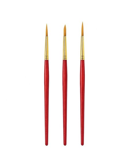 Πινέλα ζωγραφικής κοντή λαβή σετ 3 τεμαχίων