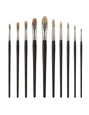Πινέλα ζωγραφικής μακριά λαβή σετ 9 τεμαχίων