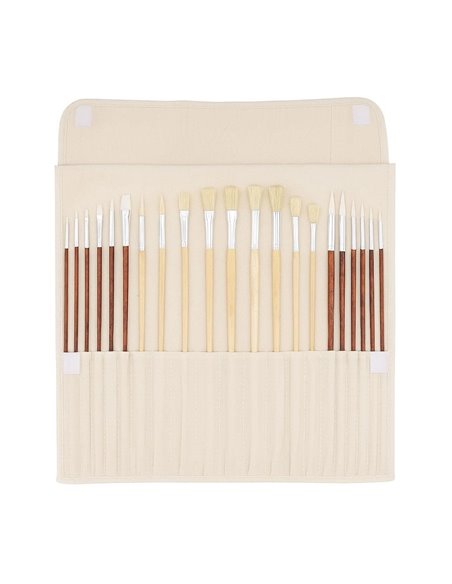 Πινέλα ζωγραφικής μακριά λαβή σετ 24 τεμαχίων σε θήκη