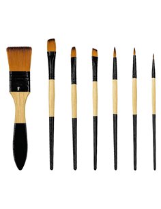 Πινέλα ζωγραφικής κοντή λαβή σετ 7 τεμαχίων