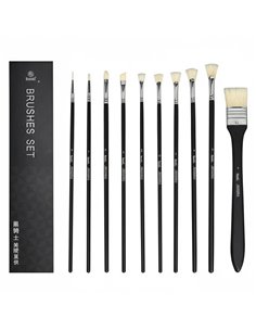 Πινέλα ζωγραφικής μακριά λαβή σετ 10 τεμαχίων