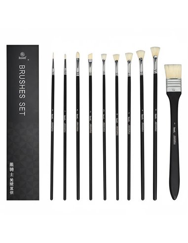 Πινέλα ζωγραφικής μακριά λαβή σετ 10 τεμαχίων