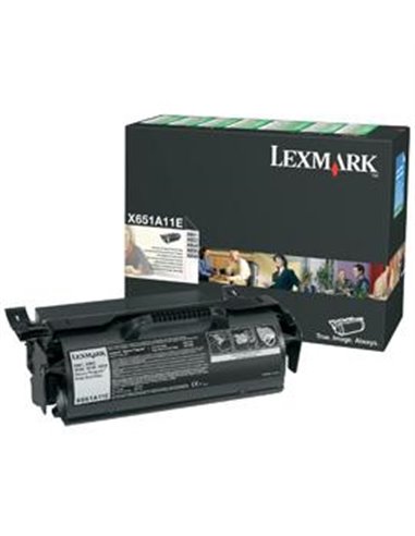 Toner Laser Lexmark X651A11E Black 7K Pgs
