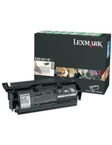 Toner Laser Lexmark X651H11E Black 25K Pgs