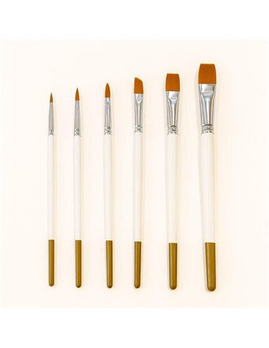 Πινέλα ζωγραφικής κοντή λαβή σετ 6 τεμαχίων