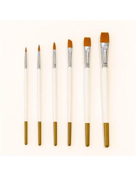 Πινέλα ζωγραφικής κοντή λαβή σετ 6 τεμαχίων