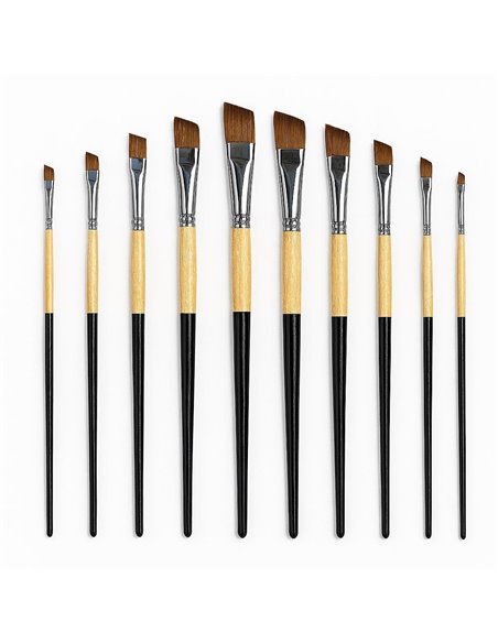 Πινέλα ζωγραφικής μακριά λαβή σετ 9 τεμαχίων slip μύτη