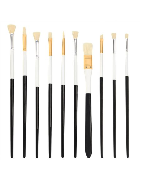 Πινέλα ζωγραφικής μακριά λαβή σετ 10 τεμαχίων