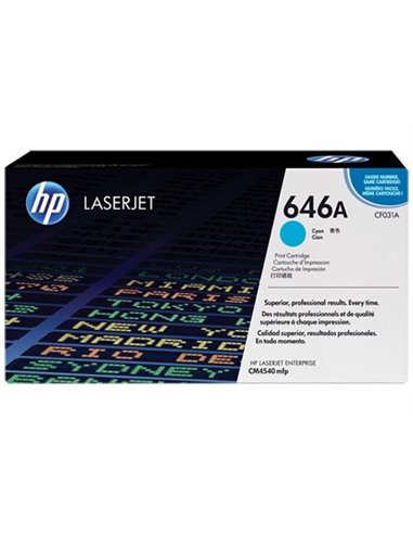 Toner Laser HP 646A LJ Color CM4540 Cyan