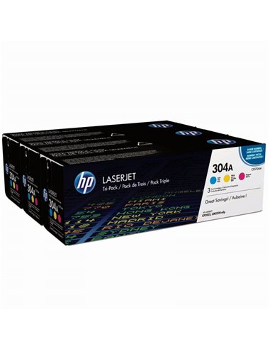 Toner Laser HP LJ Pro Color CP2025 304A CYM Tri-Pack