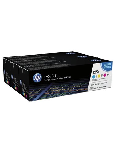 Toner Laser HP LJ Pro Color CP1215 125A CYM Tri-Pack