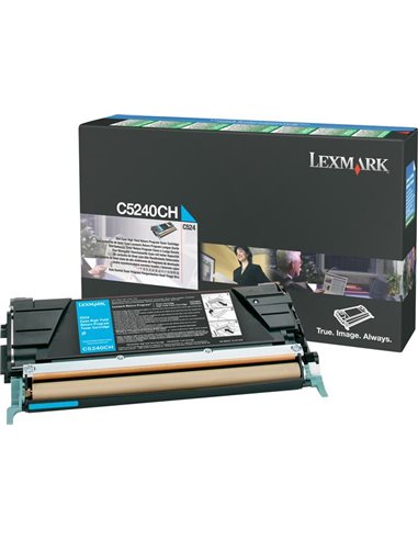 Toner Laser Lexmark C5240CH Cyan High Yield 5K Pgs