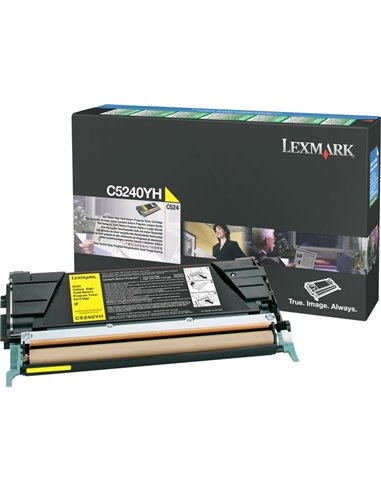 Toner Laser Lexmark C5240YH Yellow High Yield 5K Pgs